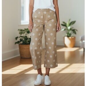 J Crew Reimagined Shell Print Wide Leg Cropped Pants